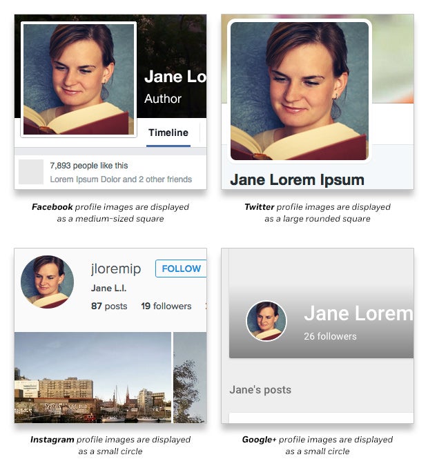 Social media profile examples