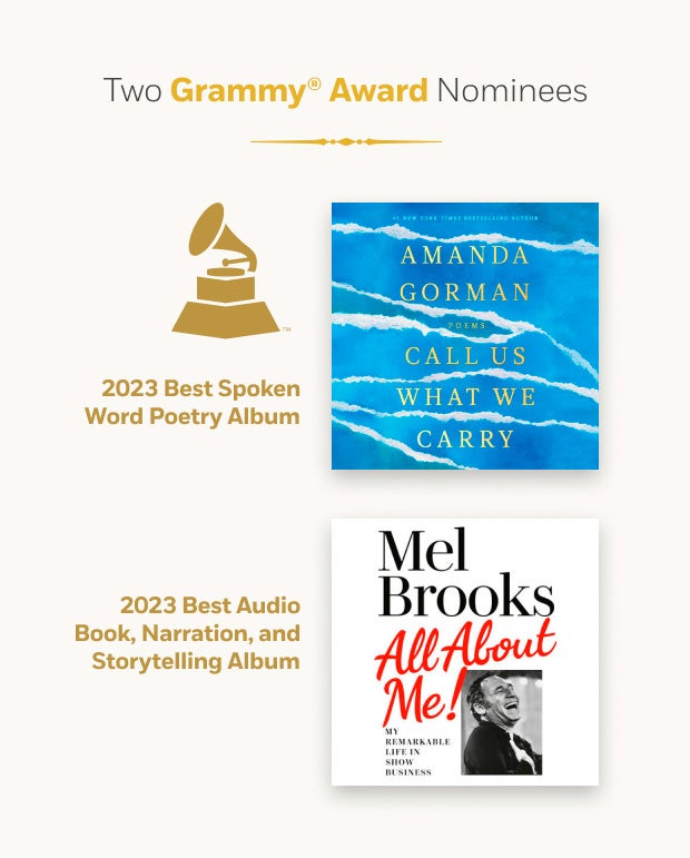 Call Us What We Carry by Amanda Gorman and All About Me! by Mel Brooks were both nominated for Grammy Awards.