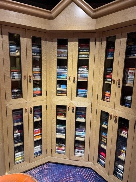 A Carnival cruise book library. 