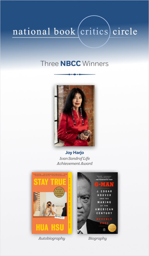 Three NBCC Winners, Joy Harjo, Hua Hsu and Beverly Gage